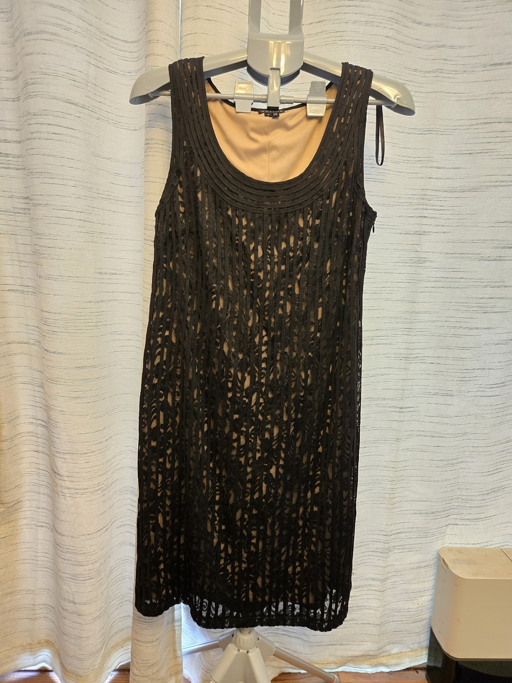 Marina Black Lace Overlay Cocktail Dress Size 14